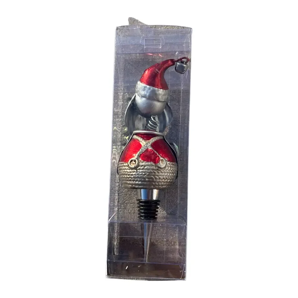 Pier 1 Imports Handcrafted Bottle Stopper Santa Claus Topper